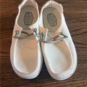 Hey Dude Kids Cream Moccasins